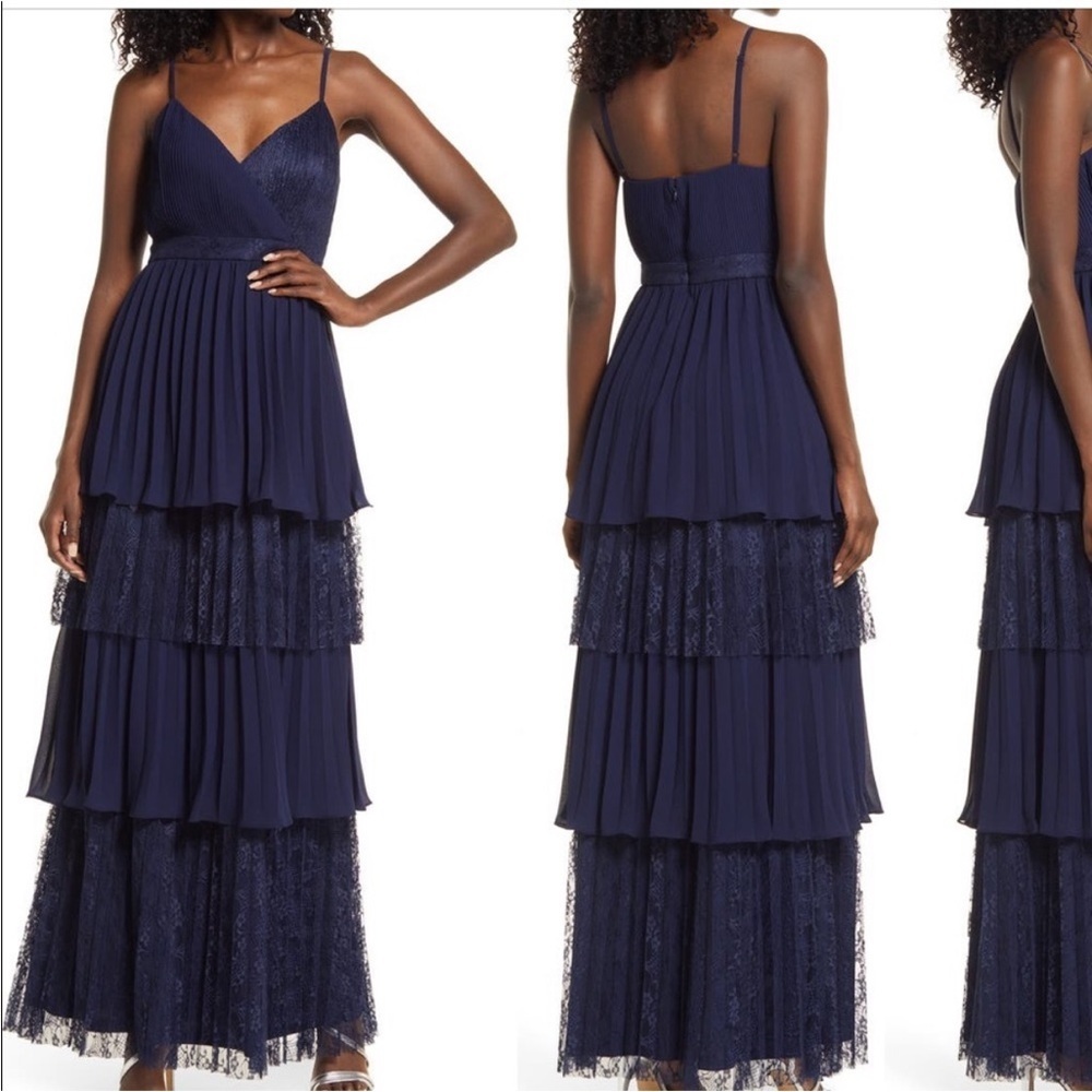 NWT Lulus Date with Daydream Pleated Evening Gown Maxi Dress Size S - Picture 3 of 10